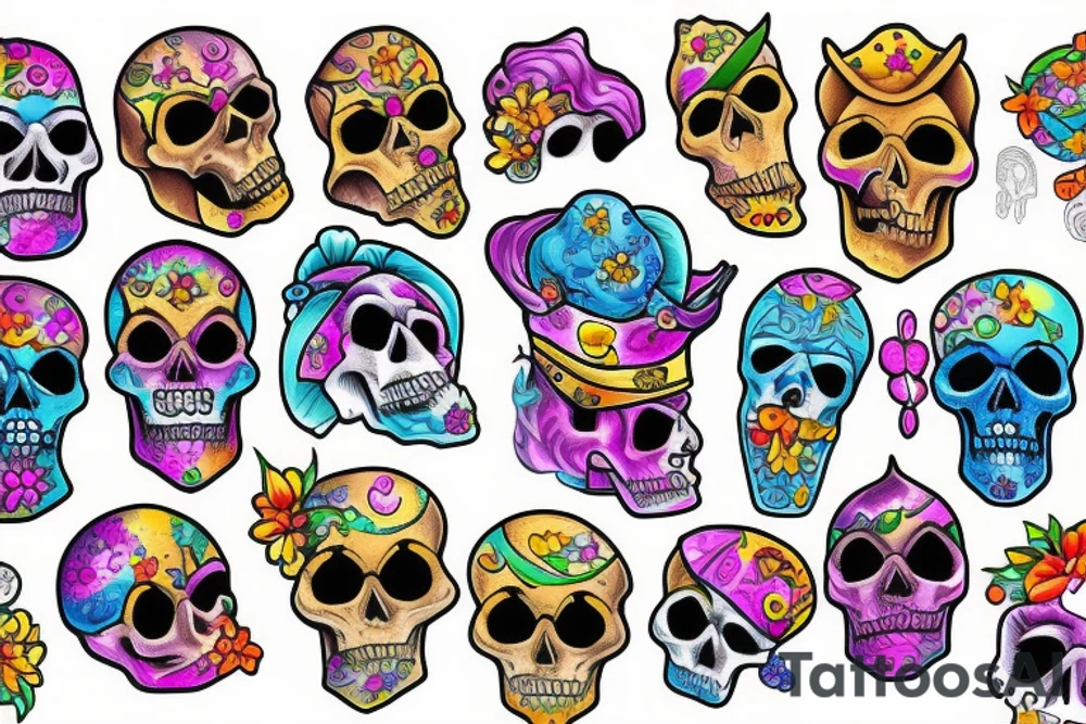 Melting royal skull tattoo idea