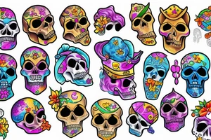 Melting royal skull tattoo idea