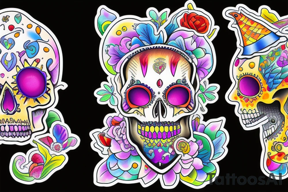 Melting royal skull tattoo idea