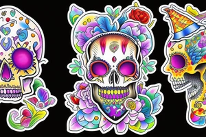 Melting royal skull tattoo idea