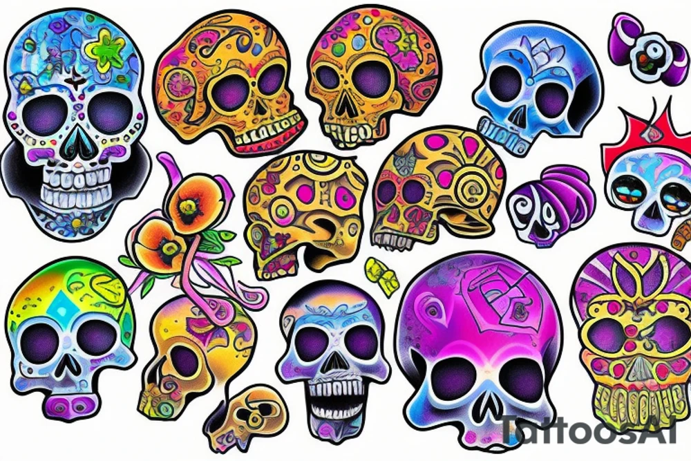 Trippyroyal skull tattoo idea