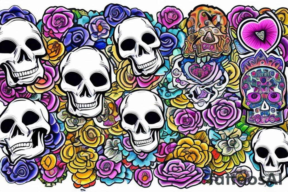 Trippyroyal skull tattoo idea