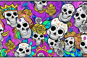 Trippy royal  skull tattoo idea