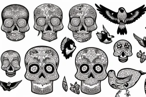 skull on a bird tattoo idea