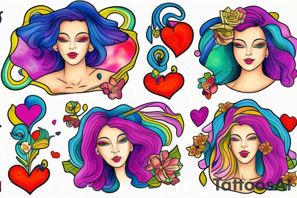 Two women in love apart tattoo idea