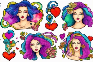 Two women in love apart tattoo idea