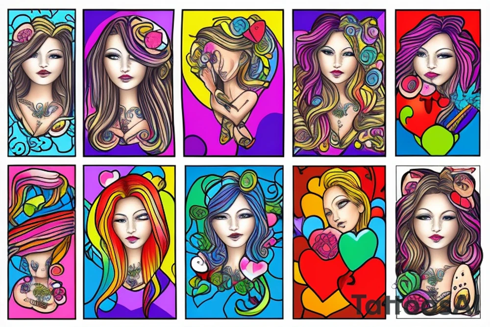 Two women in love apart tattoo idea