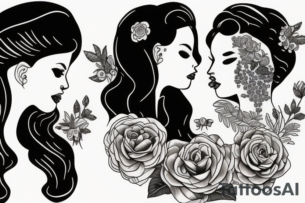 Two women in love tattoo idea