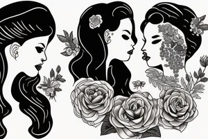 Two women in love tattoo idea