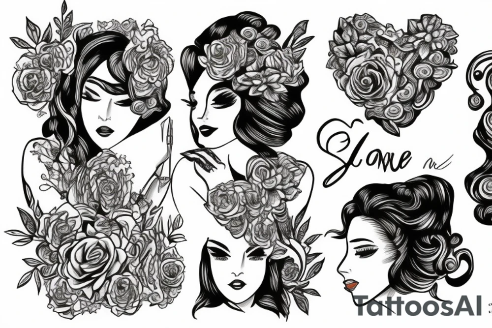 Two women in love tattoo idea