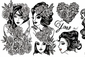 Two women in love tattoo idea
