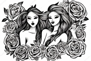 Two women in love tattoo idea