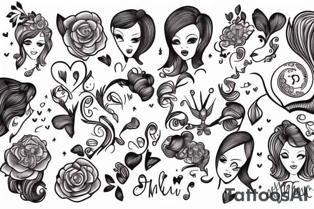 Two women in love tattoo idea