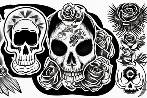 crow sitting on top of a skull tattoo idea