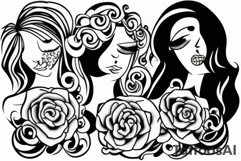 Two women in love tattoo idea
