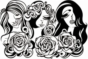 Two women in love tattoo idea