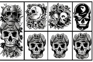 crow sitting on top of a skull tattoo idea