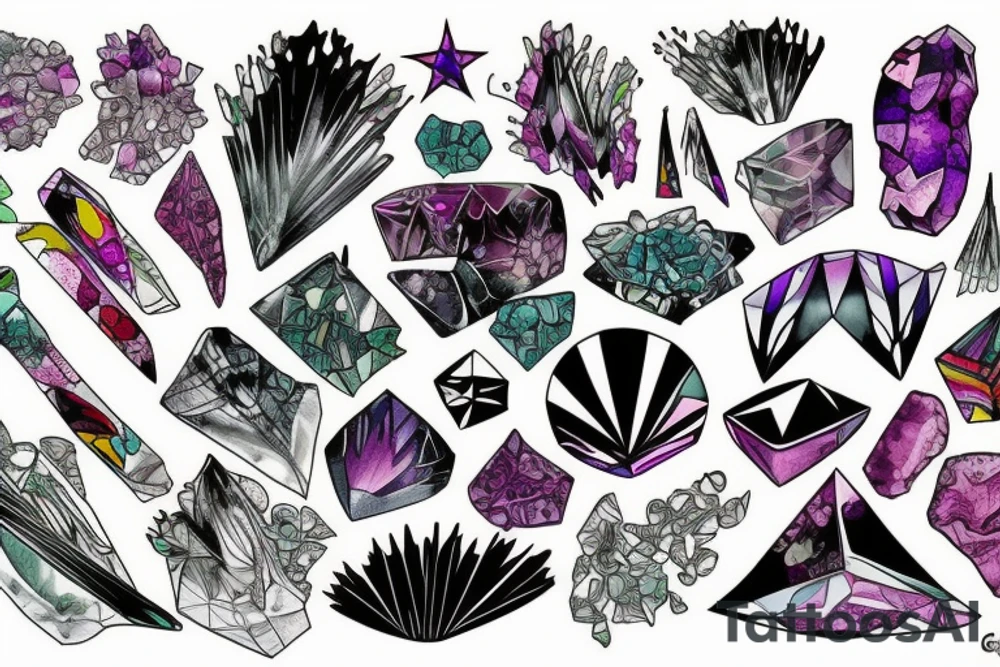 Crystals tattoo idea