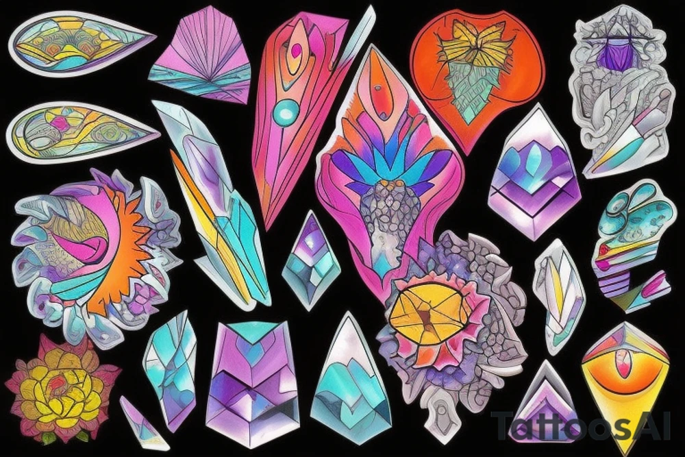 Crystals tattoo idea
