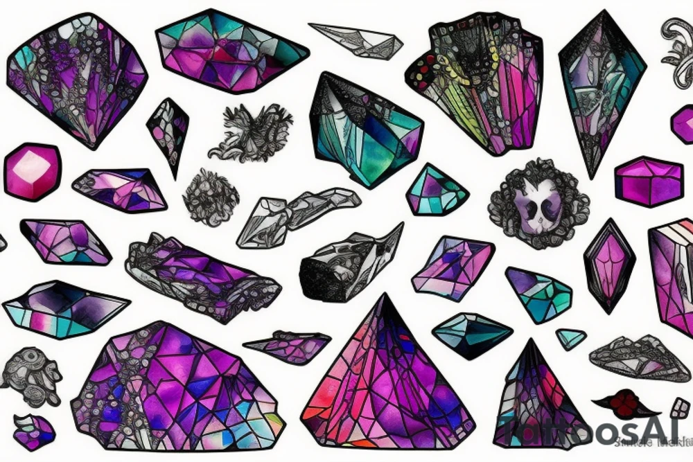 Crystals tattoo idea