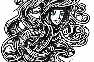 Medusa Blue Ring Octupus with Brown eyes tattoo idea
