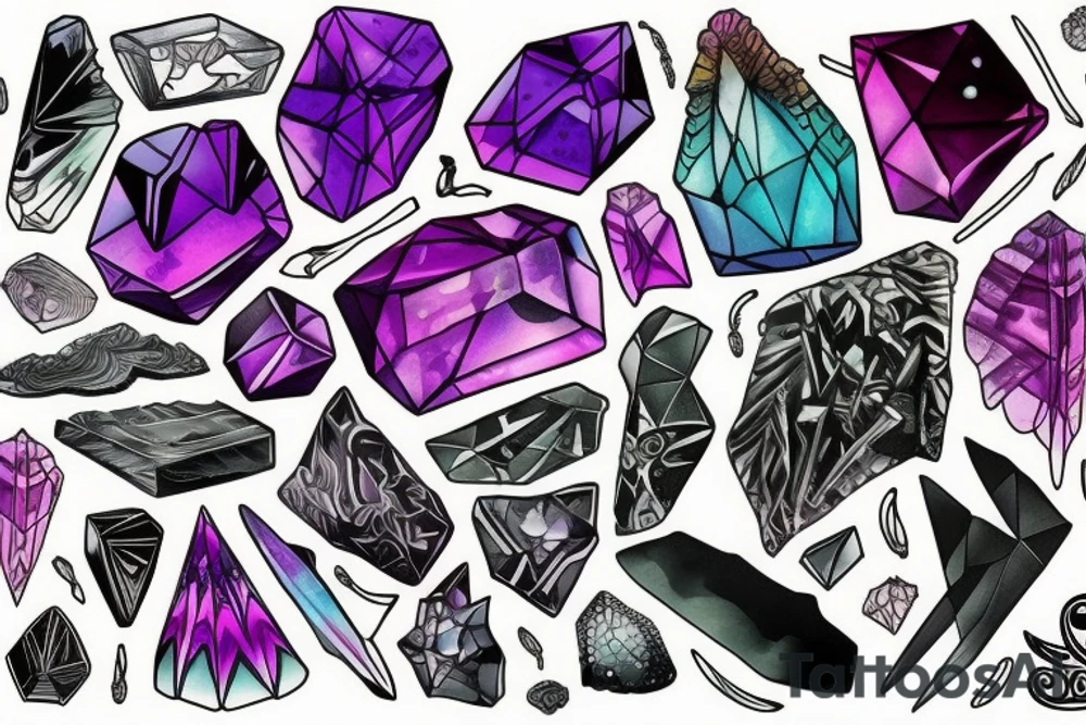 Crystals tattoo idea