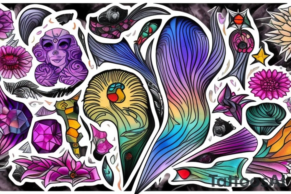 Crystals tattoo idea