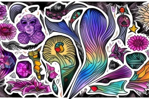 Crystals tattoo idea