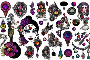 Jeweled woman tattoo idea