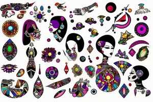 Jeweled woman tattoo idea