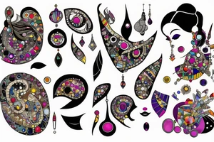Jeweled woman tattoo idea