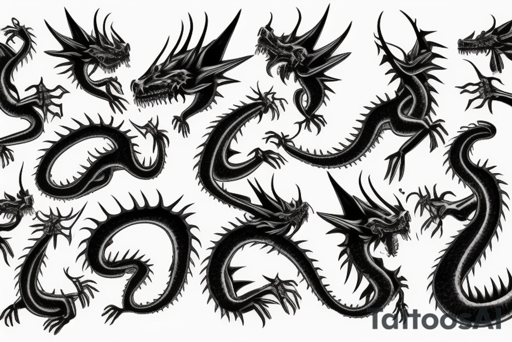 undead dragon tattoo idea