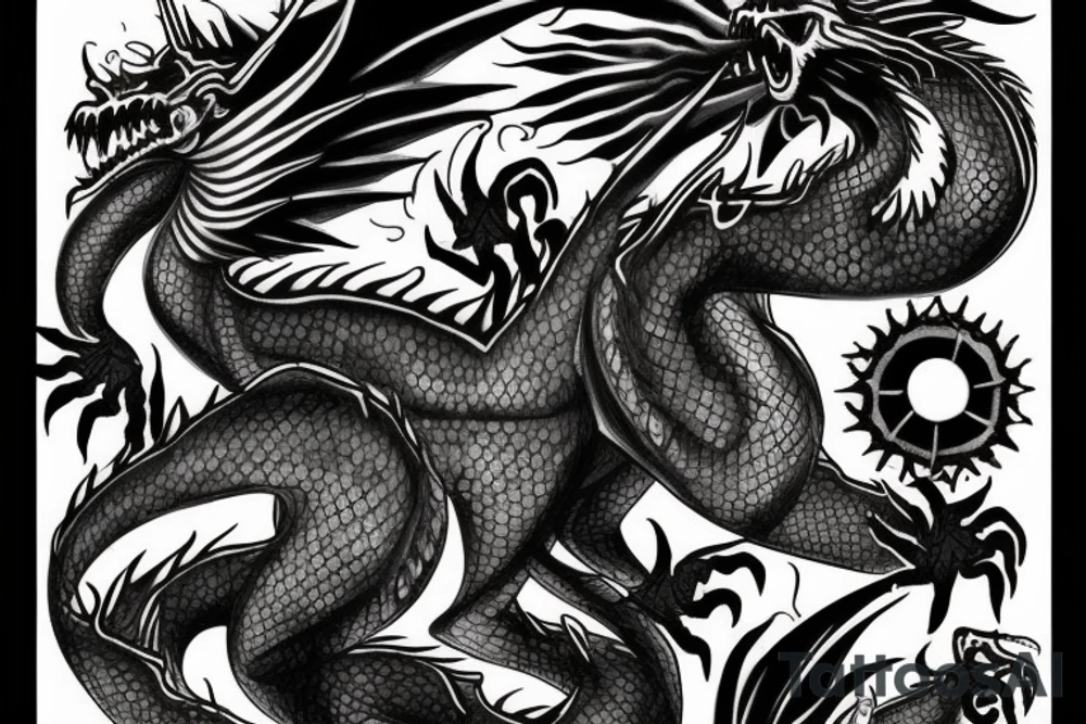 undead dragon tattoo idea