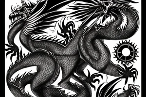 undead dragon tattoo idea