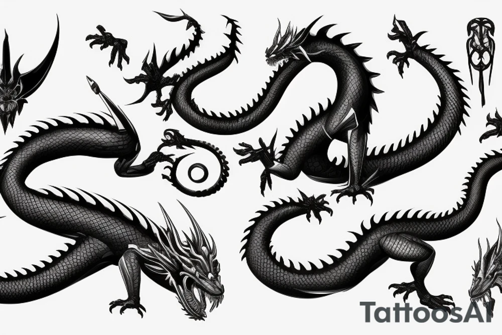 rod of ascelpius dragon tattoo idea