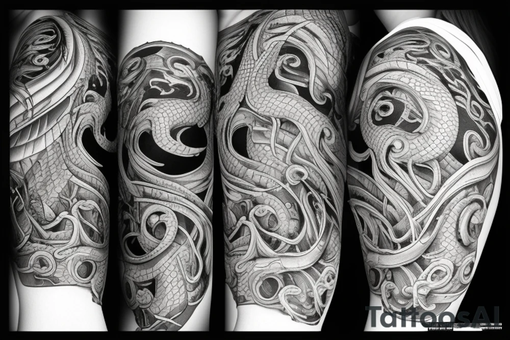 sea serpent tattoo idea