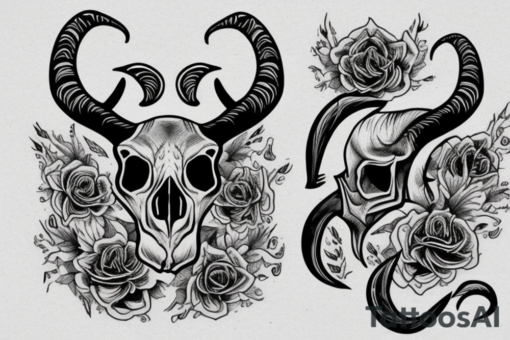 goat skull tattoo idea