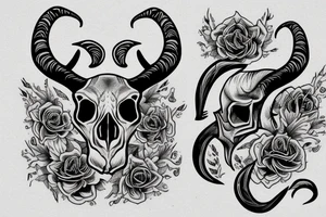 goat skull tattoo idea