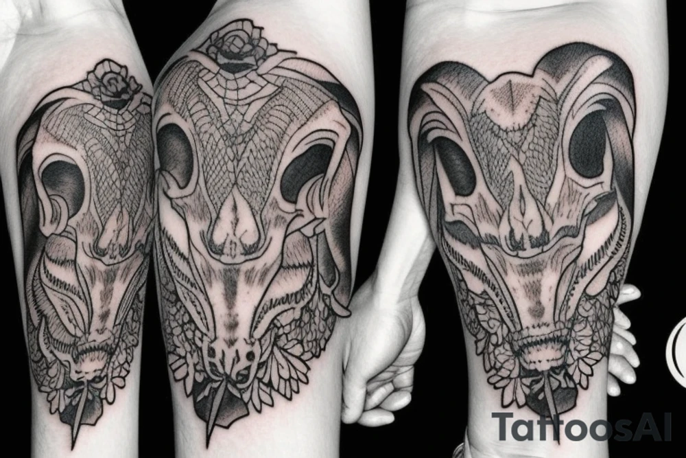 goat skull tattoo idea