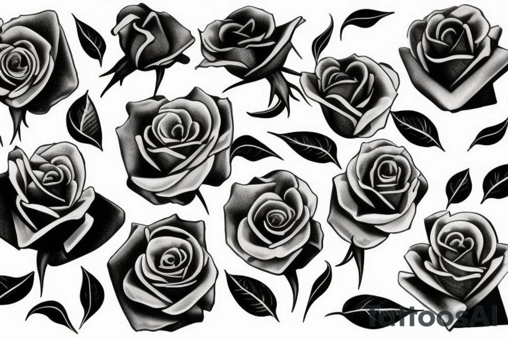dying rose petals tattoo idea