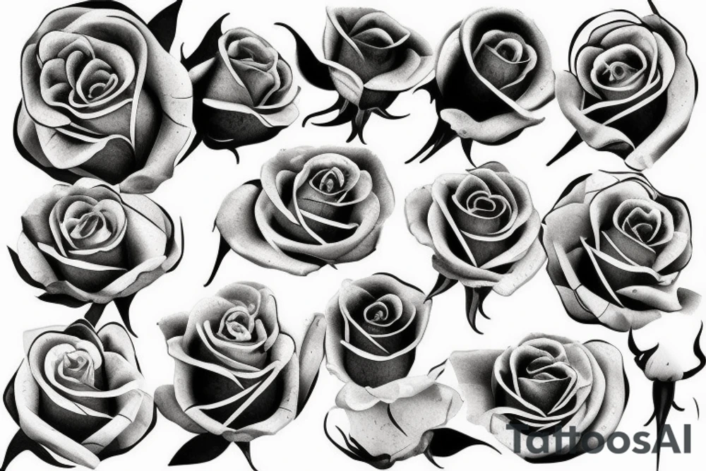 dying rose petals tattoo idea