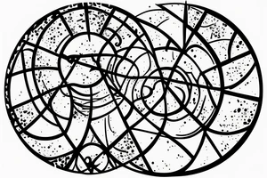 Hourglass in a circle with shattered glass tattoo idea