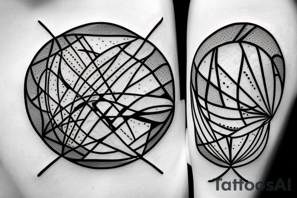 Hourglass in a circle with shattered glass tattoo idea