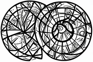 Hourglass in a circle with shattered glass tattoo idea
