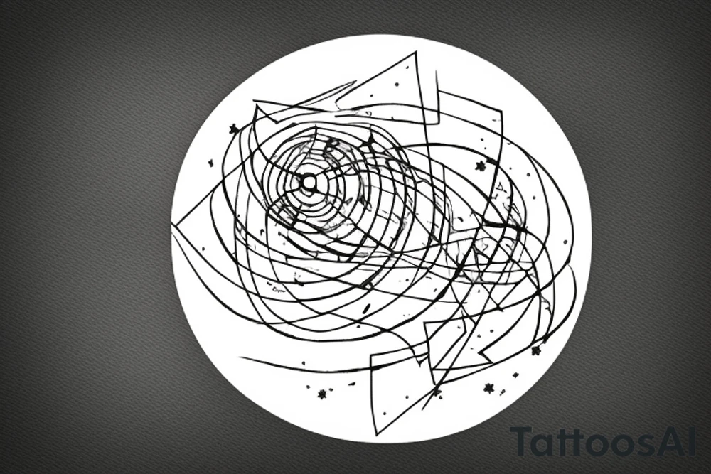 Hourglass in a circle with shattered glass tattoo idea