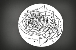 Hourglass in a circle with shattered glass tattoo idea