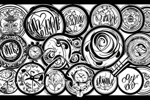 Hourglass in a circle. Glass around the circled line, which is shattered tattoo idea