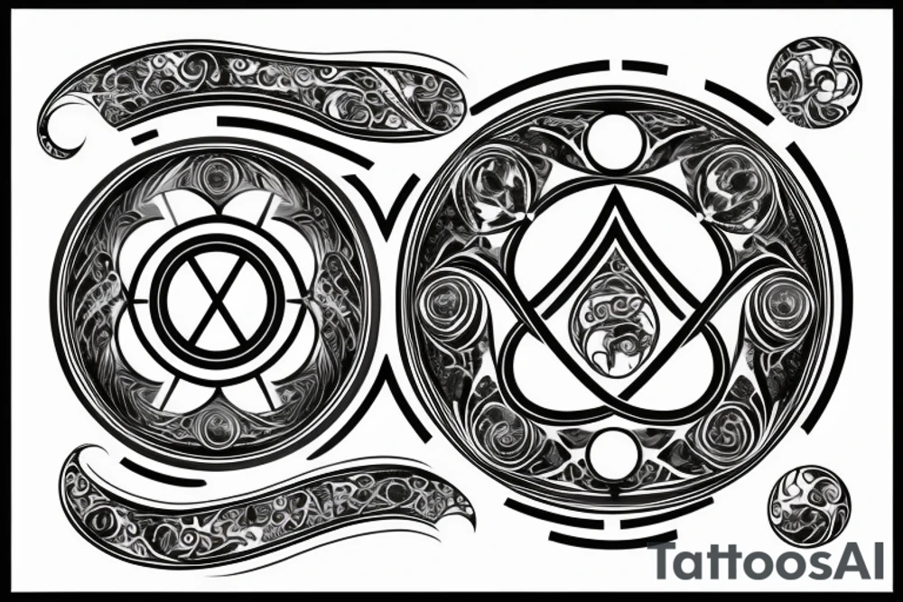 Hourglass in a circle. Glass around the circled line, which is shattered tattoo idea