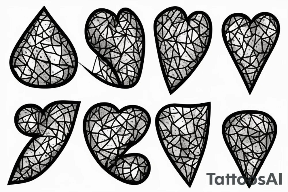 Hourglass; single shattered glass pieces tattoo idea