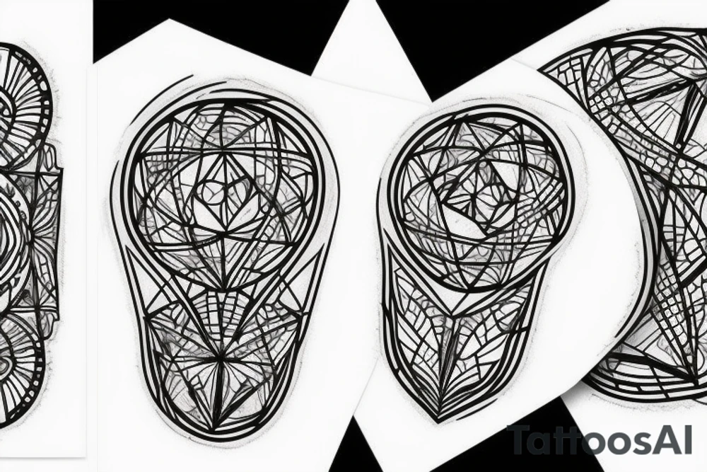 Hourglass; single shattered glass pieces tattoo idea